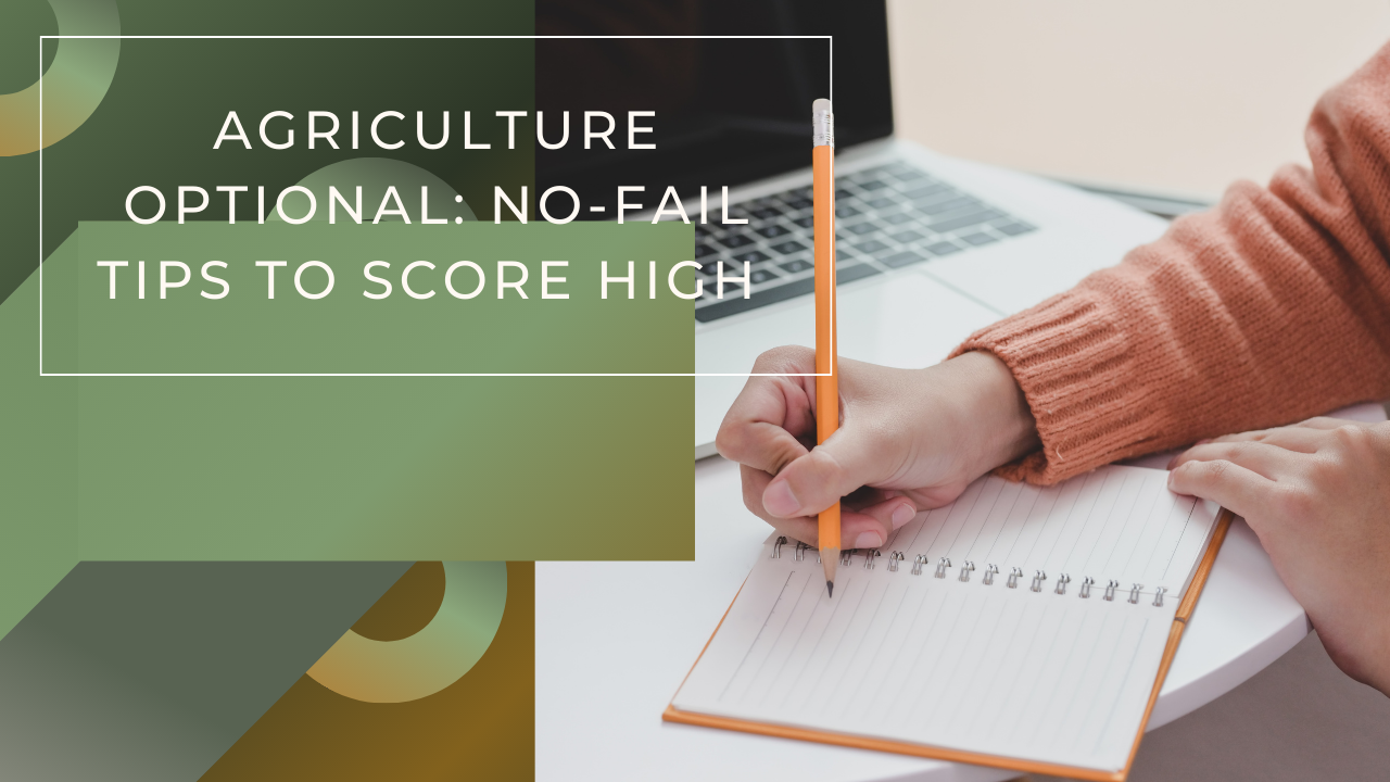 Agriculture Optional. Image shows person writing