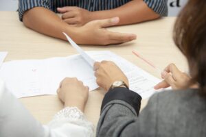 Mock interviews for civil services. Image shows candidate facing a mock interview.